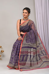 Block Printed Cotton Kota Doriya Saree – Exclusive Summer Collection