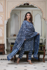 Women's Cotton Suit | Premium Cotton Kurta Pant Dupatta Set