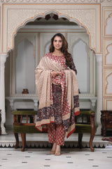 Women's Cotton Suit | Jaipur Bagru Hand Block Print