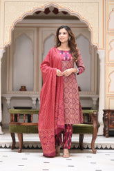 Women's Cotton Suit | Bagru Hand Block Printed Office Wea