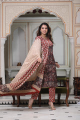 Women's Cotton Suit | Jaipur Bagru Hand Block Print