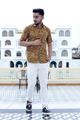 Men's Shirt | Pure Cotton Hand Block Printed Half Sleeve