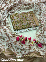 Bagru Hand Block Printed Chanderi Silk Suit Set