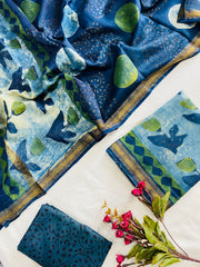 Royal Maheshwari Suit with Anar Chhilka Natural Dye Ajrakh Print