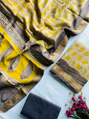 Luxury Maheshwari Suit with Anar Chhilka Hand Block Ajrakh Print