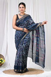Exclusive Maheshwari Silk Saree – Hand Block Printed Elegance