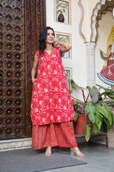 Women's Kurti Palazzo Set | Relaxed Fit Cotton Outfit