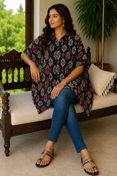 Women's Short Kaftan Top | Pure Cotton Hand Block Printed Shirt