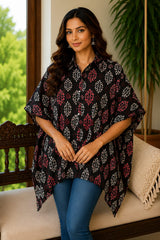Women's Short Kaftan Top | Pure Cotton Hand Block Printed Shirt