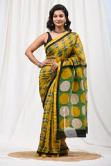 Premium Hand Block Printed Chanderi Silk Saree
