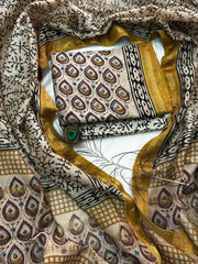 Women's Maheshwari Suit | Hand Block Printed Maheshwari Silk Suit