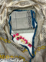 Festive Wear Chanderi Silk Suit Dress Material Set