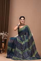 Natural Dye Ajrakh Pure Modal Silk Saree