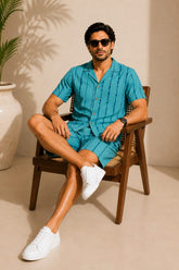 Handcrafted Cotton Summer Co-Ord Set for Men