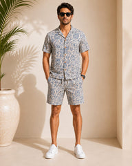 Stylish Men's Pure Cotton Shirt & Shorts Set