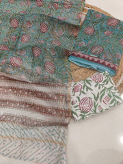 Women's Kota Doria Suit | Exclusive Hand Block Printed Dress Material