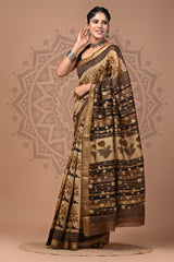 Exclusive Hand Block Maheshwari Silk Saree