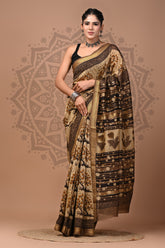 Exclusive Hand Block Maheshwari Silk Saree