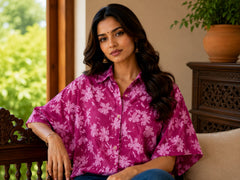 Women's Artisan Hand Block Printed Cotton kaftanTop
