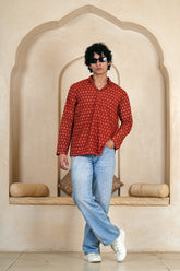 Premium Hand Block Printed Pure Cotton Short Kurta for Men | Full Sleeve