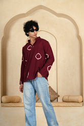 Men's Round Collar Hand Block Printed Cotton Short Kurta