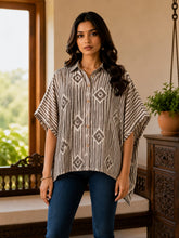 Women's Casual Cotton Hand Block Print Shirt Top