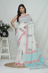 Soft & Breathable Bagru Print Cotton Saree