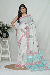 Soft & Breathable Bagru Print Cotton Saree