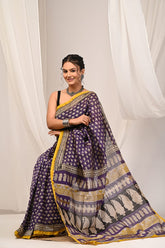 Exclusive Chanderi Silk Saree – Hand Block Print & Natural Colors