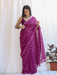 Elegant Bandhej Print Pure Cotton Saree