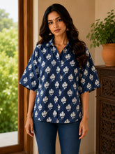 Women's Ethnic Hand Block Printed Shirt Style Kaftan