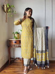 Women's Traditional Linen Suit Set | Natural Dye Collection