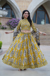 Designer Bagru Print Cotton Lehenga Choli | Ethnic Wear