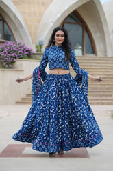 Premium Cotton Lehenga Choli Set | Bagru Hand Block Print
