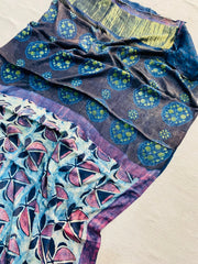 Traditional Bagru Ajrakh Modal Gajji Silk Saree – Premium Natural Dye Saree