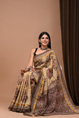Assam Silk Saree β Hand Block Printed Soft Silk Feel Saree with Blouse
