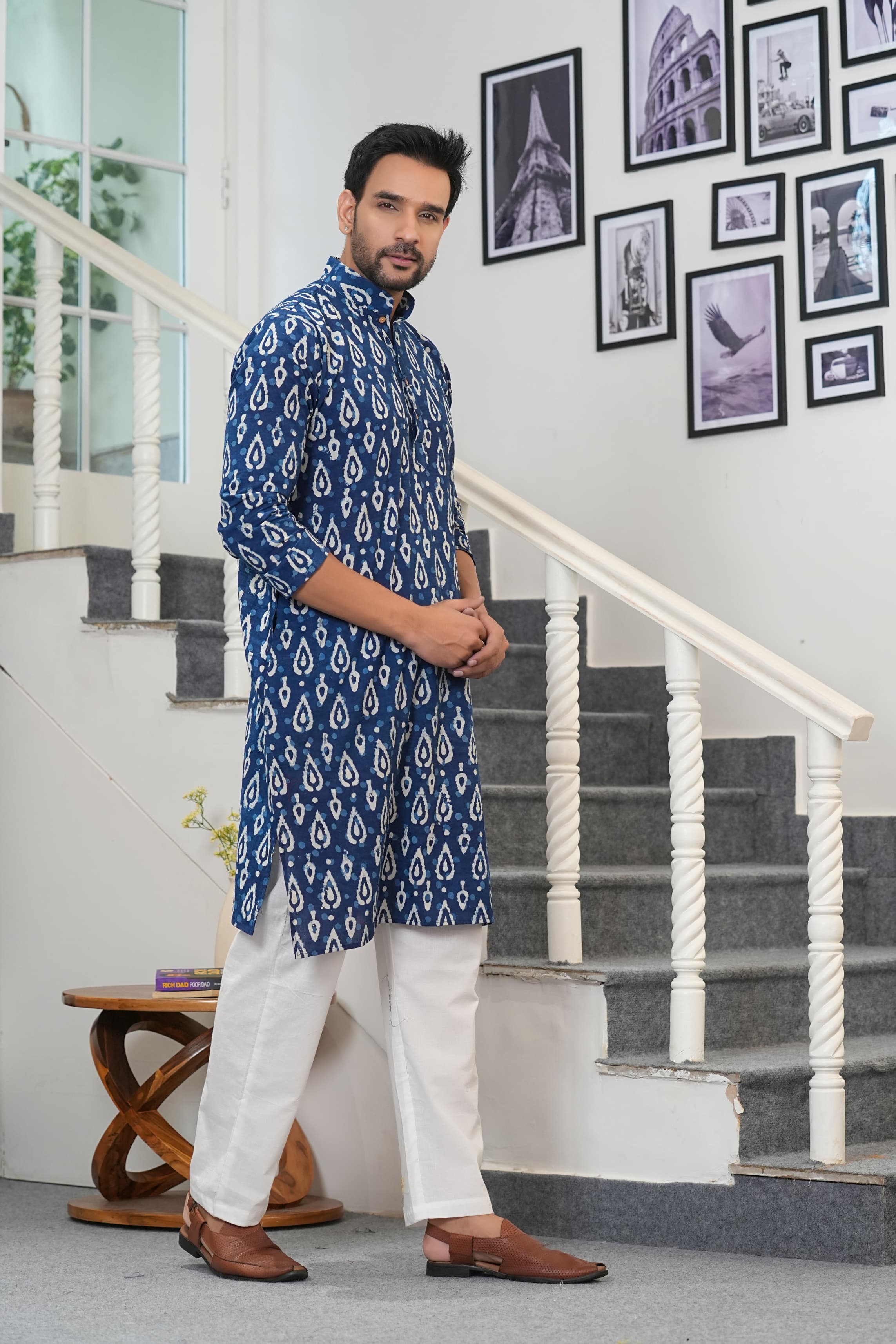 Men's Kurta | Heritage Hand Block Printed Cotton Kurta