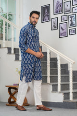 Men's Kurta | Heritage Hand Block Printed Cotton Kurta