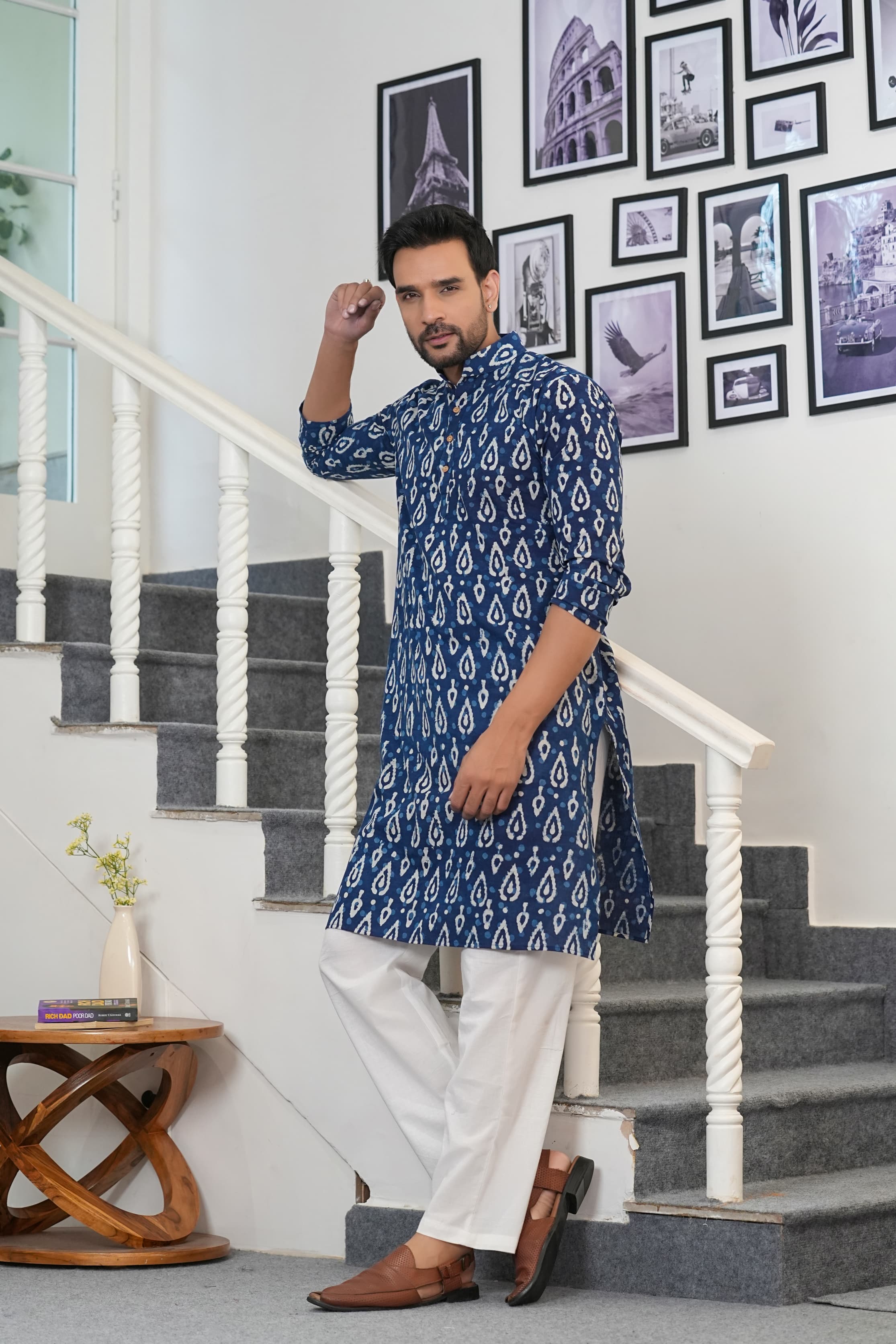Men's Kurta | Heritage Hand Block Printed Cotton Kurta