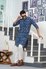 Men's Kurta | Heritage Hand Block Printed Cotton Kurta