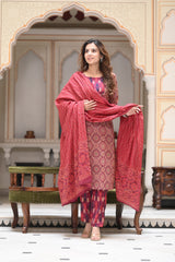 Women's Cotton Suit | Bagru Hand Block Printed Office Wea