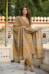 Women's Cotton Suit | Premium Bagru Hand Block Printed