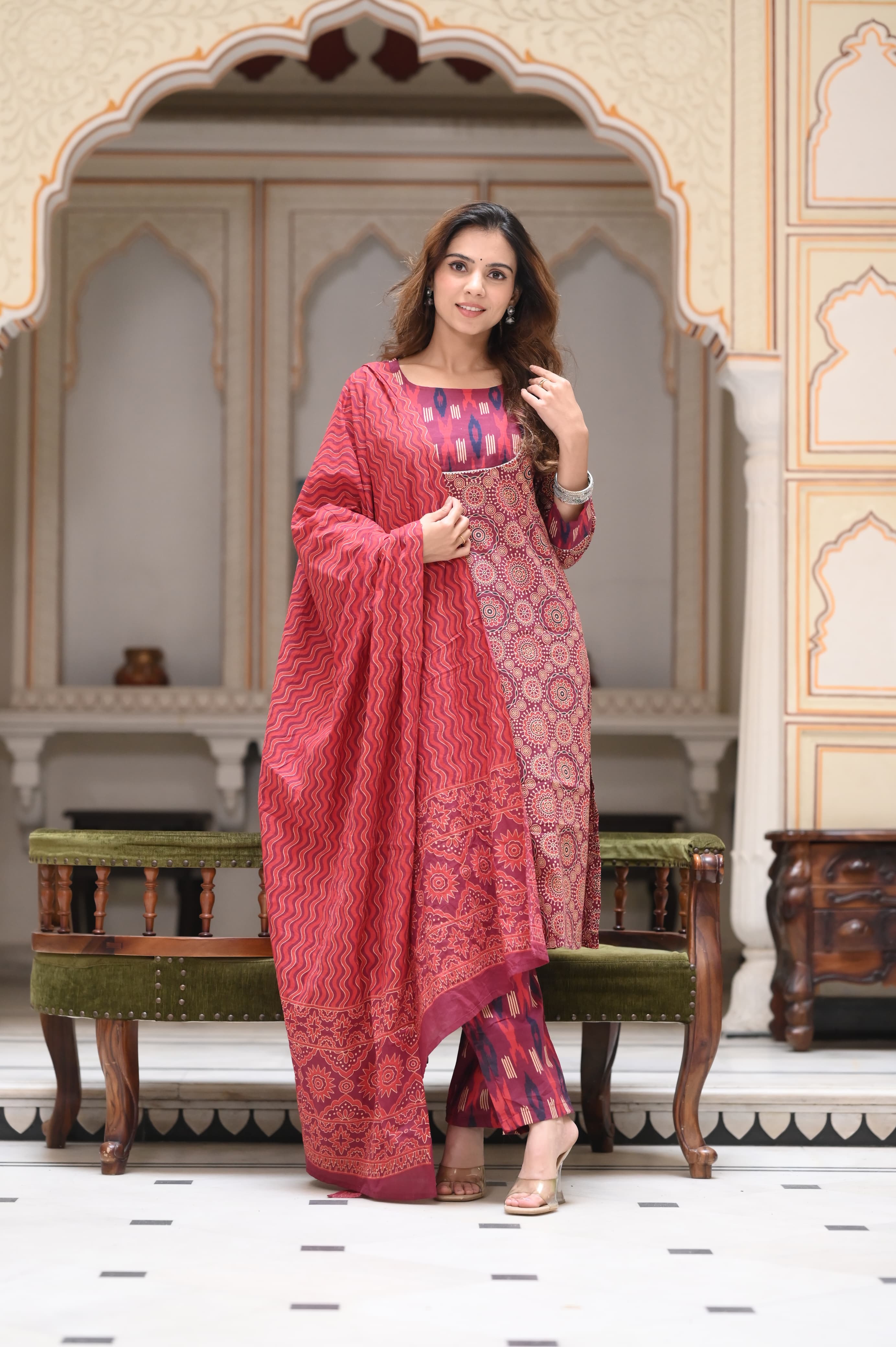 Women's Cotton Suit | Bagru Hand Block Printed Office Wea