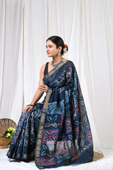Exclusive Maheshwari Silk Saree – Hand Block Printed Elegance