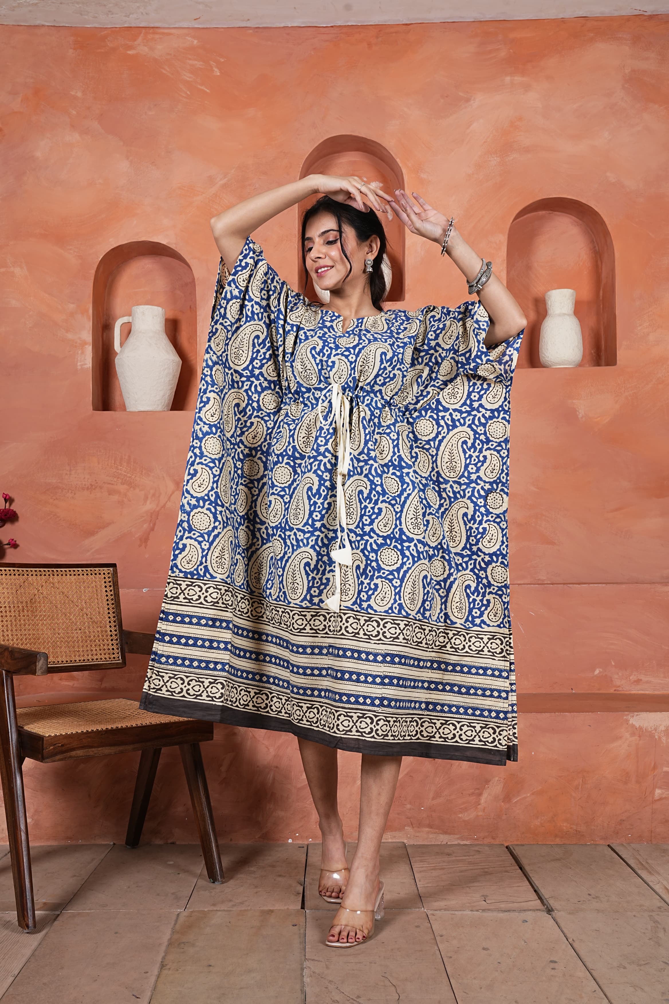 Women's Kaftan | Soft & Breathable Hand Block Print Kaftan