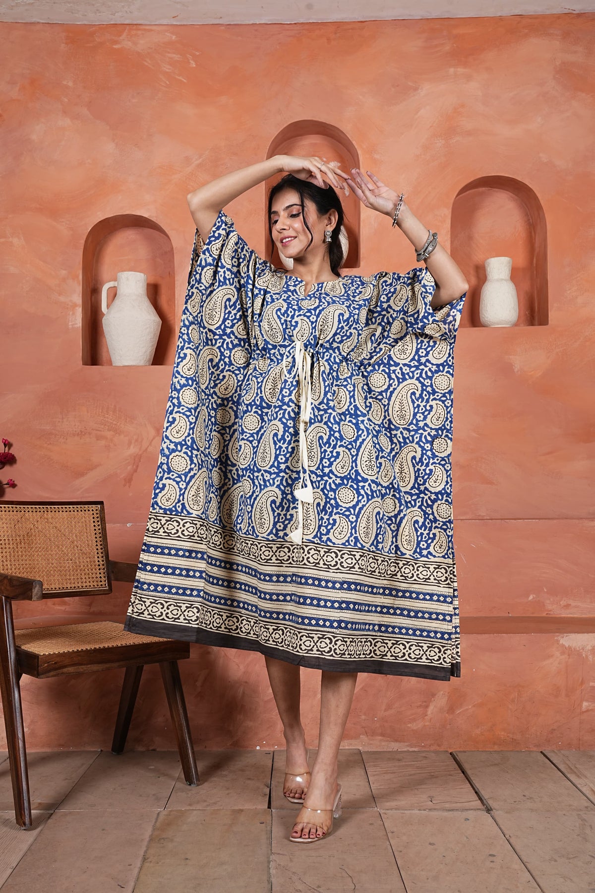 Women's Kaftan | Soft & Breathable Hand Block Print Kaftan