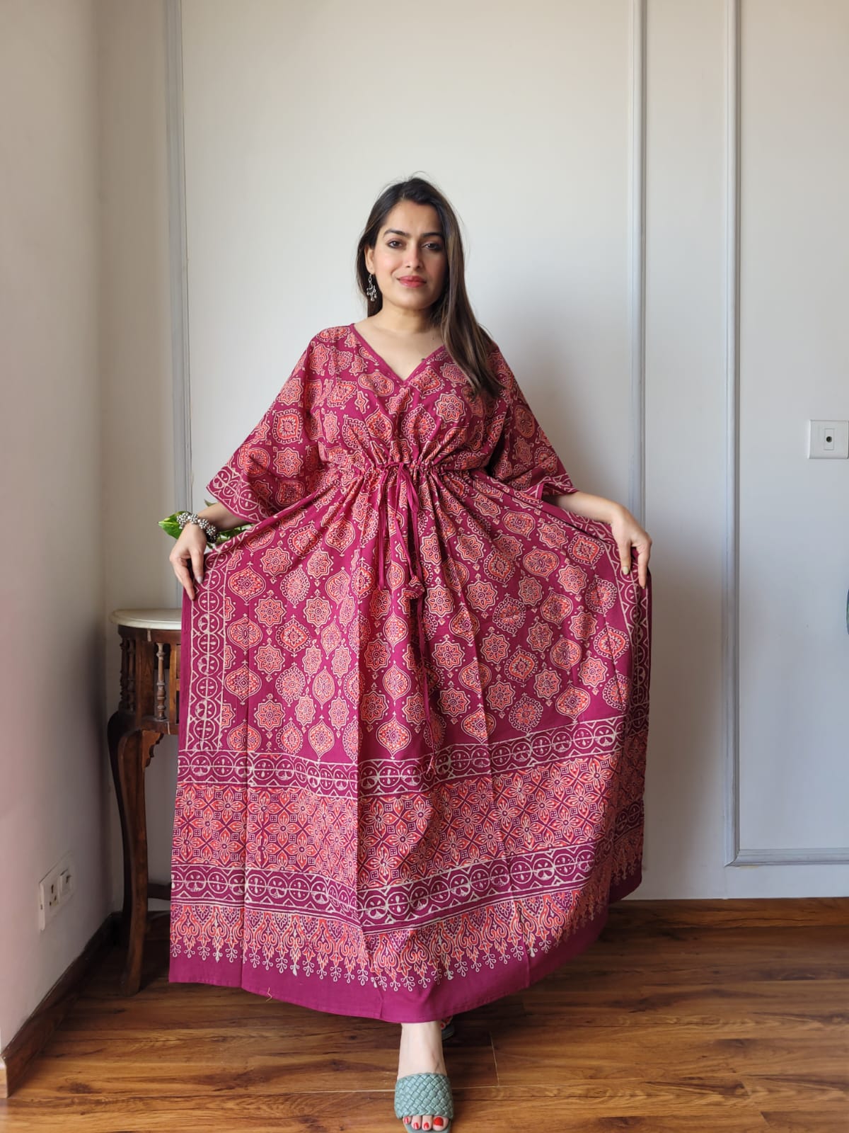 Women's Long Kaftan | Traditional Handcrafted Cotton