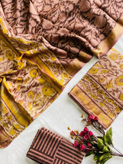Premium Maheshwari Suit with   Anar Chhilka Ajrakh Hand Block Print