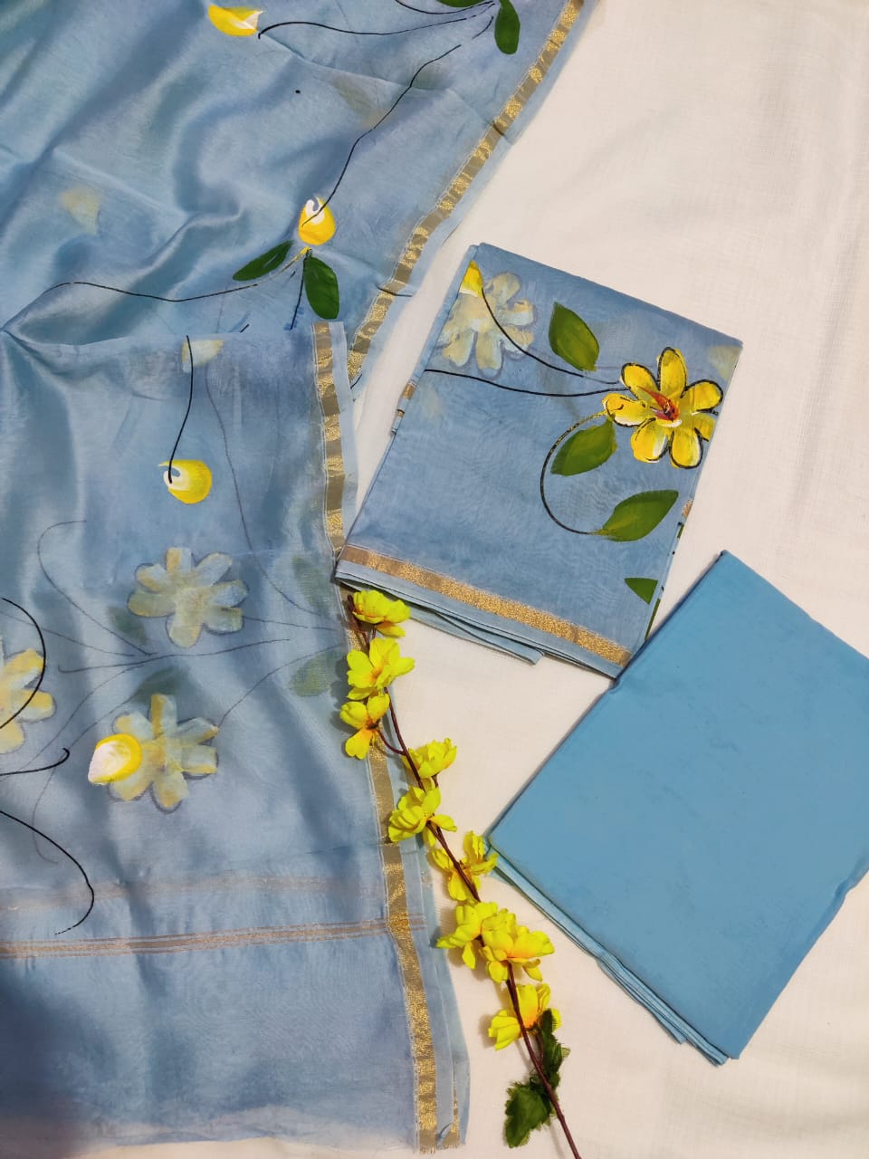 Women's Chanderi Suit | Luxury Silk Unstitched Suit Set