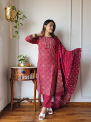 Women's Cotton Suit | Traditional Cotton Suit with Dupatta